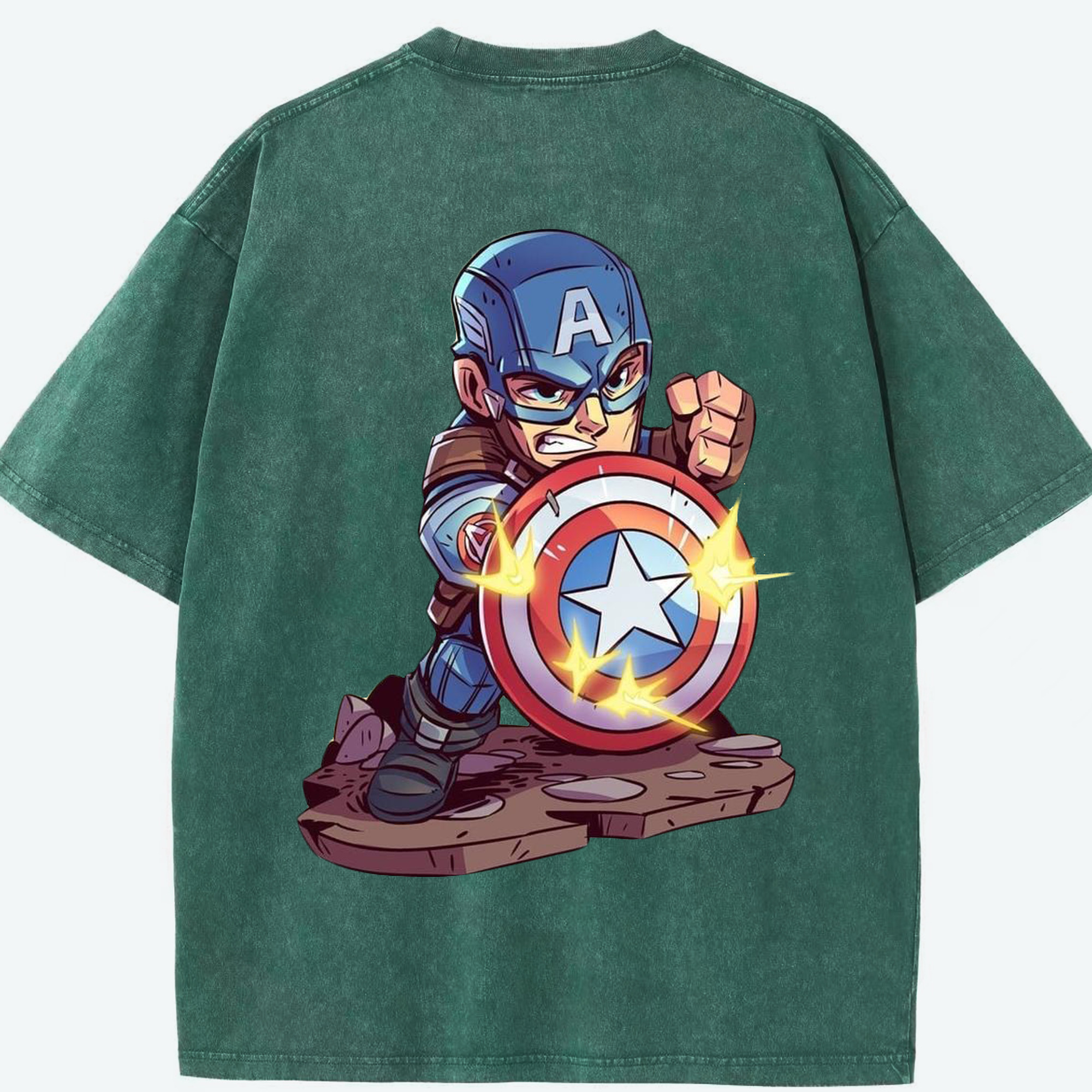 （画像用） アベンジャーズ The Avengers 綿100% ヴィンテージ風 半袖Tシャツ（背面プリント）